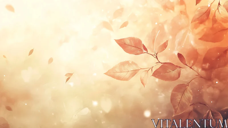 Digital illustration shows light-toned leaves in soft focus