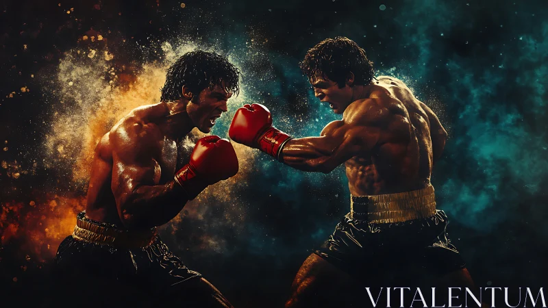 Boxing Match Energy Explosion With Glowing Light Effects.