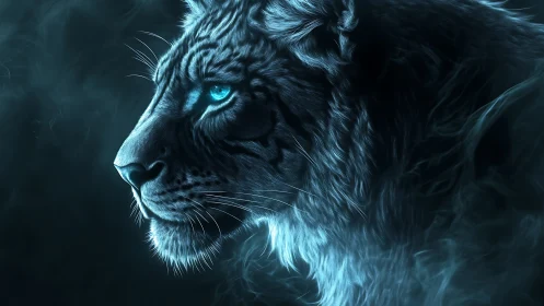 Luminous Guardian Prowls Through Spectral Shadows