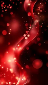 Luminous red bokeh stream with sinuous optical wavefront.