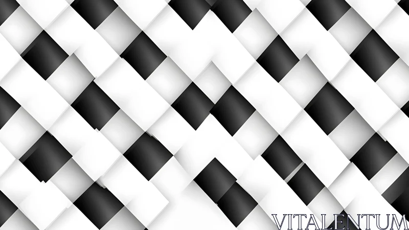 Monochrome diagonal ribbon lattice with soft shadowed overlaps.