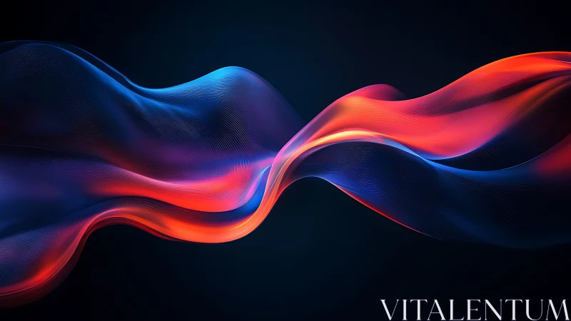 Colorful light waves flow across dark background in motion