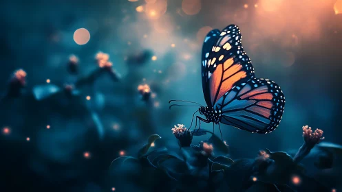 Macro butterfly study balances bokeh light and chromatic contrast