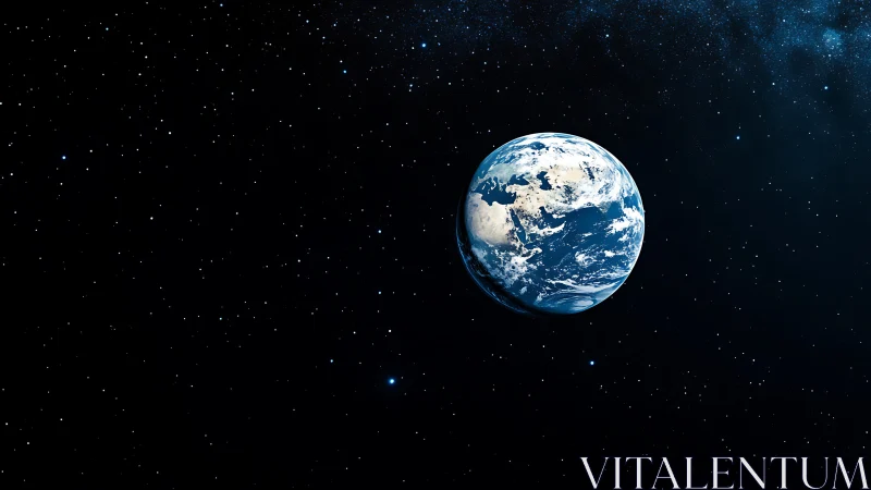 Orbital perspective of Earth amid dense stellar field.