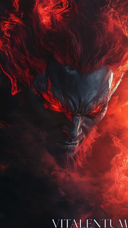Volcanic demonic visage in high-contrast infernal render.