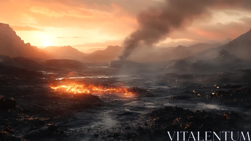 Molten Awakening: When Volcanic Fire Embraces the Dawn