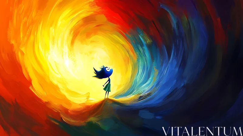 Tiny dreamer adrift in a technicolor emotional whirlpool.