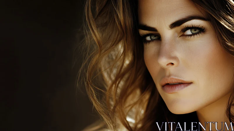 Cinematic close-up portrait captures intense gaze and subtle textures