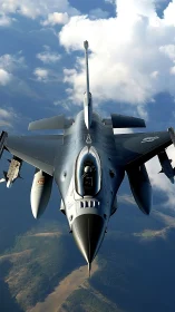 Steel falcon knifes through clouds above painted valleys.