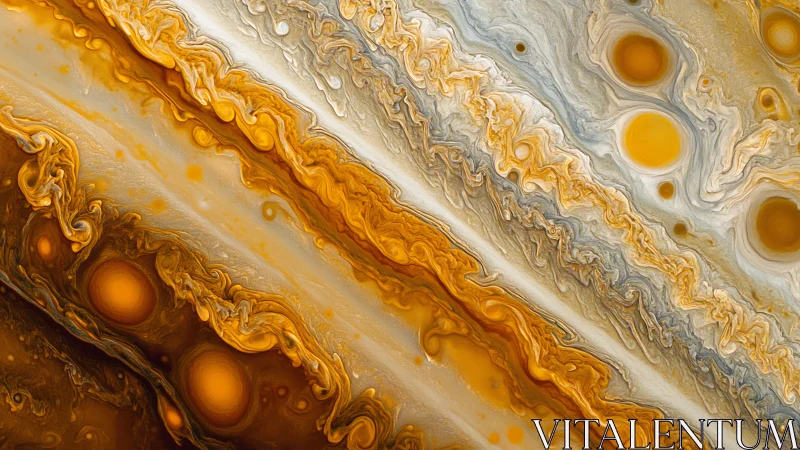 Swirling orange and gray fluid layers form diagonal vortex bands