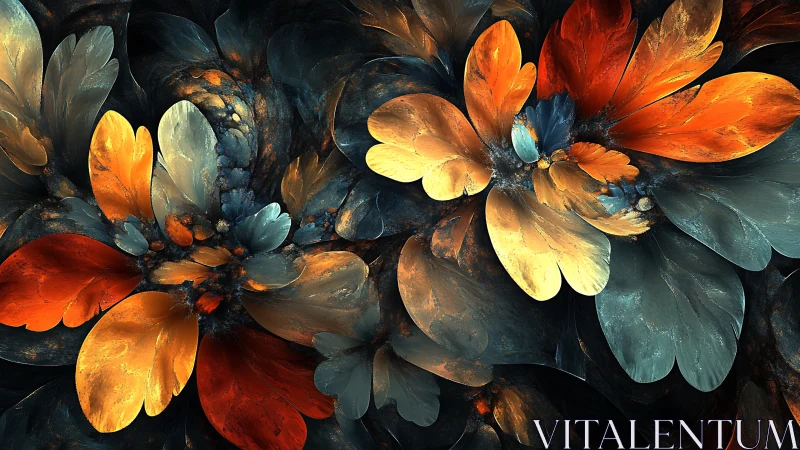 Glowing Petals in a Midnight Garden of Swirling Color.