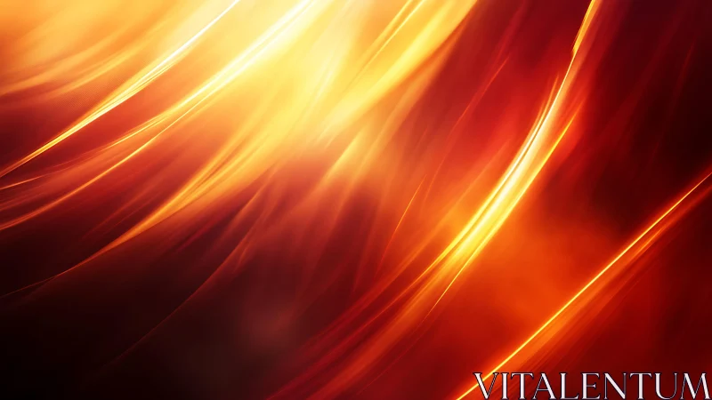 Abstract glowing light streaks in fiery red and orange tones.