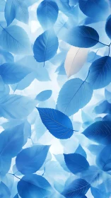 Blue foliage drifts in luminous abstract forest glow.