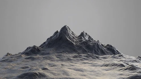 Procedural 3D mountain ridge rendered with soft directional lighting