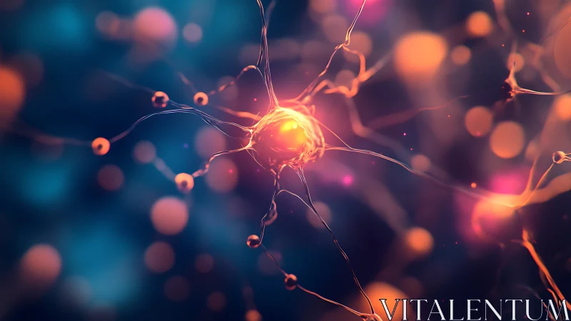 Glowing neural connections in a dreamy cosmic glow.