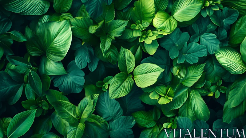 Lush tropical foliage creates a vibrant green canopy