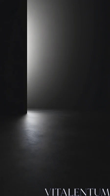 Narrow vertical light opening illuminates dark interior