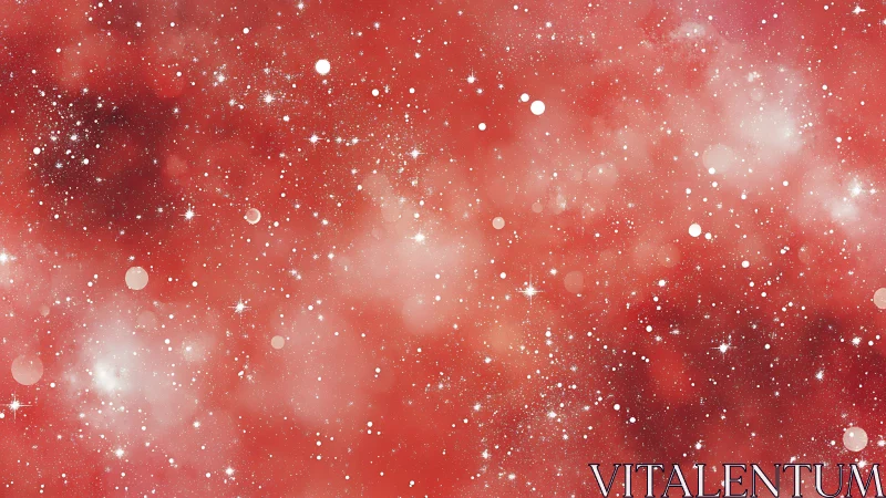 Red starfield pattern with scattered white cosmic particles.