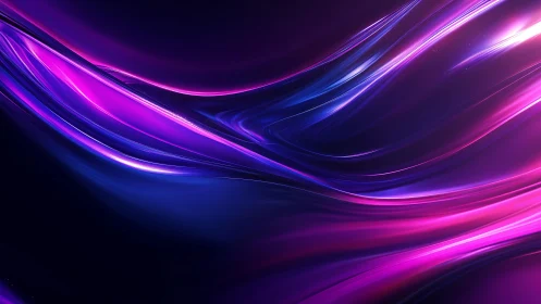 Abstract Neon Waves with Purple and Pink Light Effects.