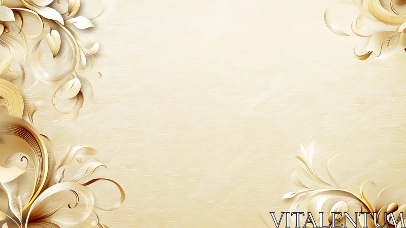 Elegant gold floral curls frame a soft cream background.
