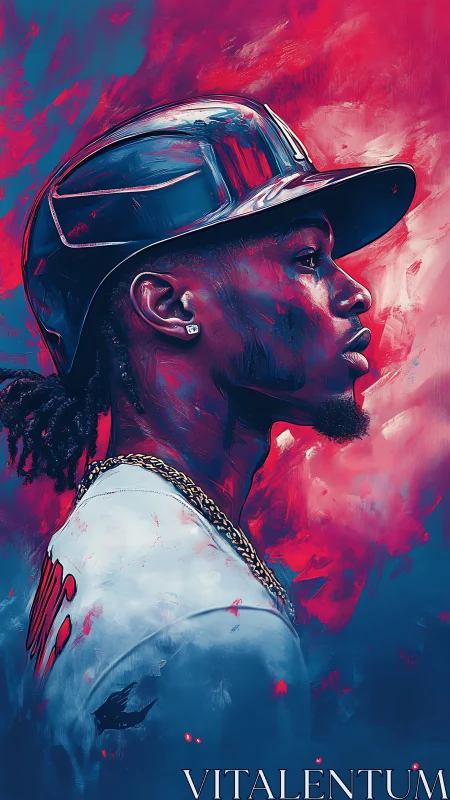 Neon dugout daydream, baseball icon carved in electric paint.