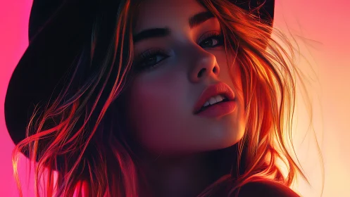 Warm sunset portrait with glowing hair and soft gaze.