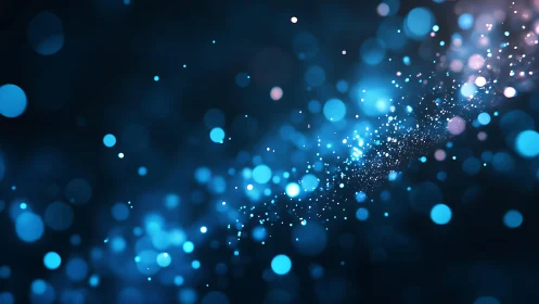 Abstract blue bokeh light background in a dreamy, modern style.