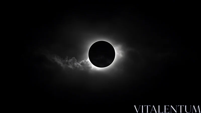 Midnight corona crowns the eclipsed sun in silent orbit