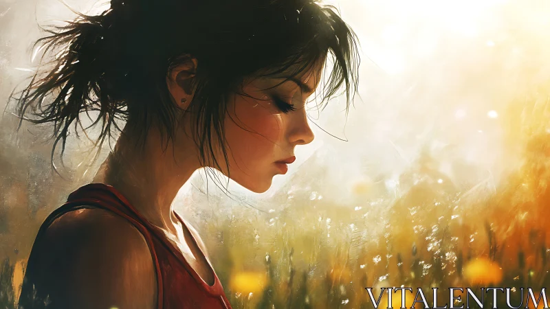 Sunlit daydream leans softly into a field of quiet sparks