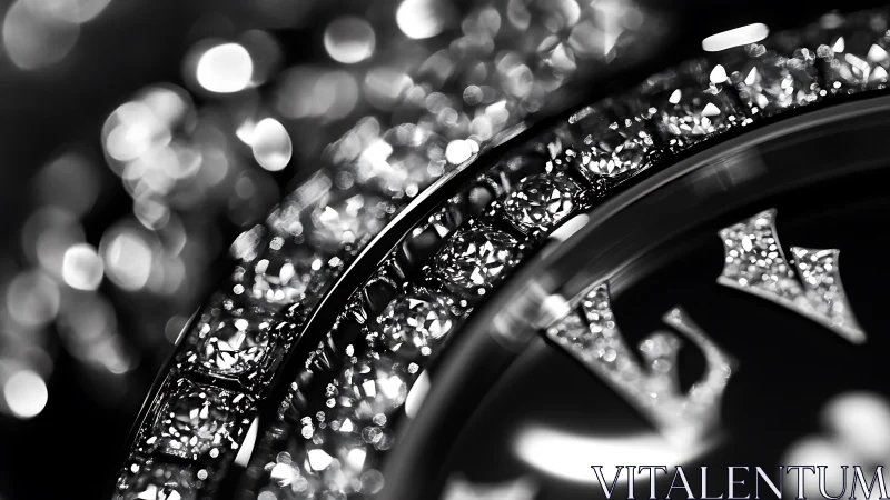 Diamond bezel macro captures luxury watch detail in bokeh