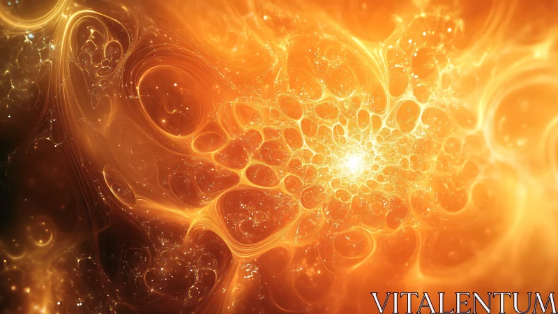 Fractal solar flare vortex with glowing cosmic filaments.