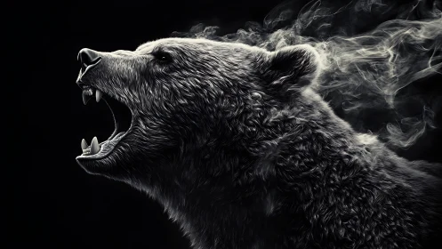 Smoke-laced roar carves luminous fury from the dark void