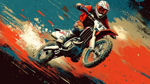 Dirt-slinging daredevil carves neon speed through painted dust