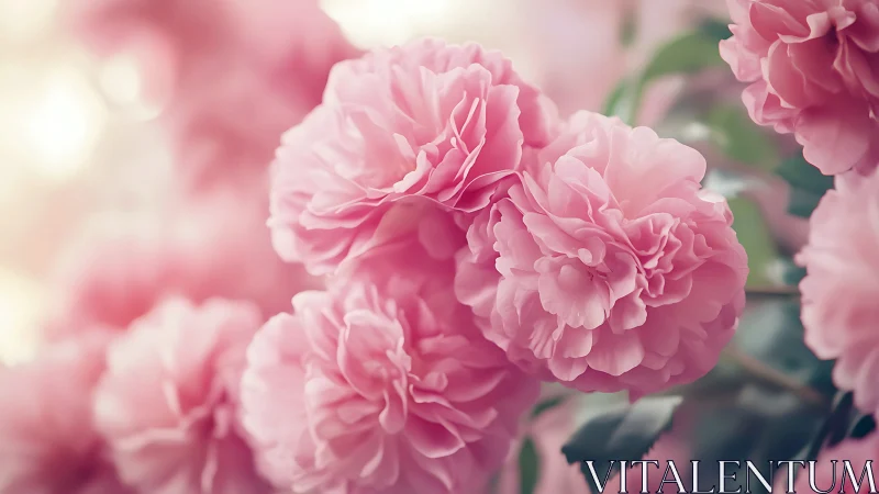 Double Bloom Pink Peonies: Lush Layered Petals in Soft Focus Garden