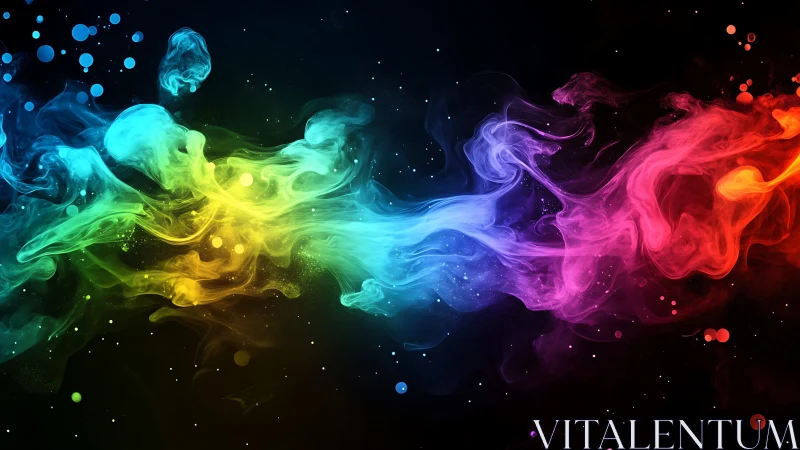 Multicolored fluid nebula shapes on dark cosmic background.