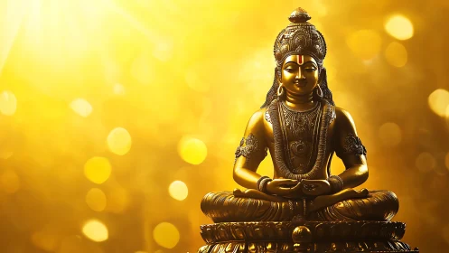 Golden serenity sits quietly inside a sunlit halo of light