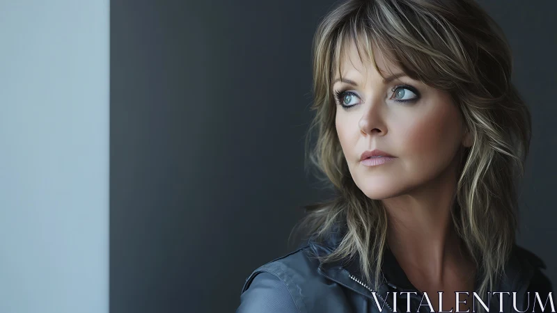 Side-lit portrait of woman with shallow depth and cool contrast