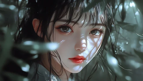 Soft woodland light kisses a quiet girl&rsquo;s thoughtful gaze