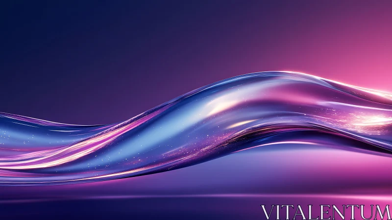 Luminous liquid wave curves across neon gradients at dusk.