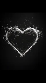 Luminous Heart Shape Glowing Softly in Darkness