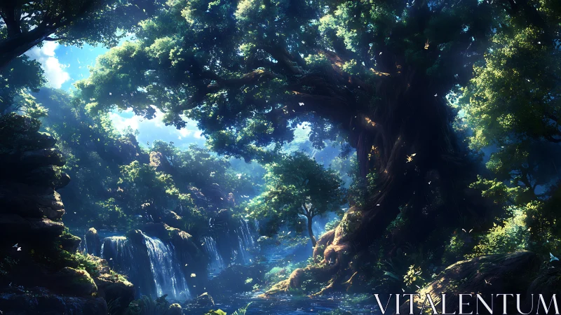 Enchanted Forest Cathedral: Luminous Canopy Sanctuary.