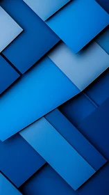 Overlapping blue rectangular panels create layered geometry