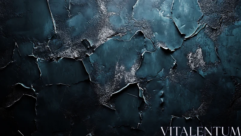 Dark teal cracked textured surface with peeling layers.