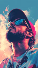 Sunlit street style portrait in dreamy pastel colors.