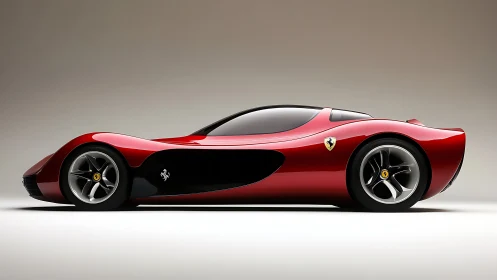 Crimson concept supercar glides like liquid speed incarnate.