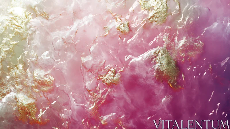 Luminous pink and gold abstract texture shimmers like liquid