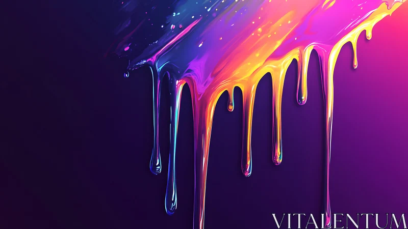 Glowing rainbow paint drips creating a dreamy color cascade.