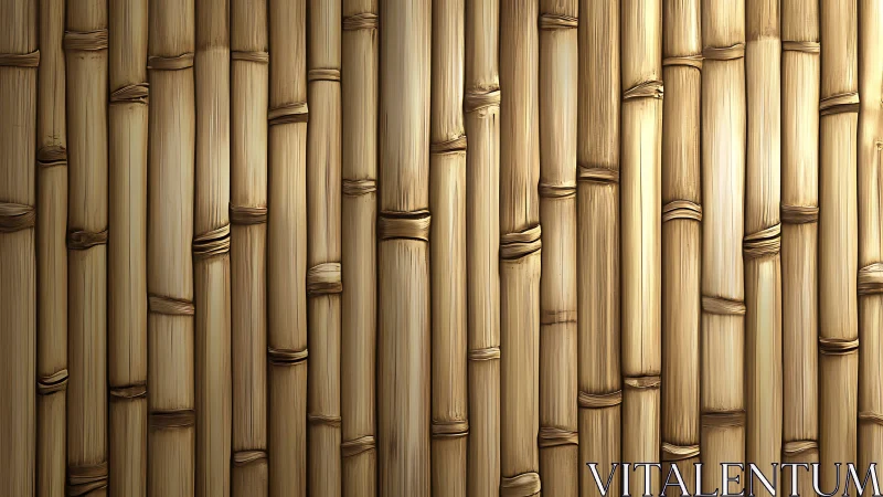 Vertical bamboo wall texture shows aligned cylindrical stalks