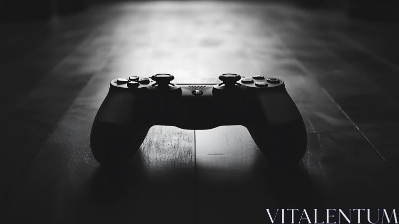 PlayStation DualShock Controller: Monochromatic High-Contrast Studio Photography.