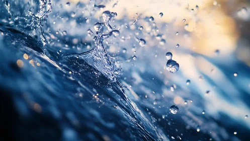 High-speed macro capture isolates luminous water splash motion